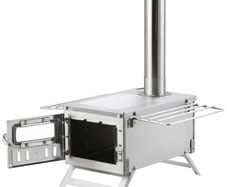 Wood Stove, 80 inch, Stainless Steel Camping Tent Stove, Portable Wood Burning Stove with Chimney Pipes & Gloves,  Hot Tent Stove for Outdoor Cooking and Heating with 8 Pipes