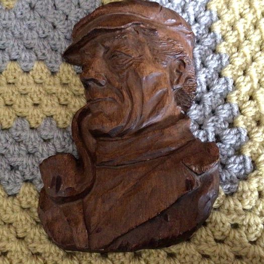 A Pair Of french vintage Wooden carved Hangemalt Man & Woman wall plaques