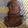A Pair Of french vintage Wooden carved Hangemalt Man & Woman wall plaques Image 3
