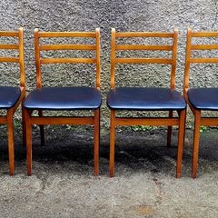 Mid-century set of 4 teak chairs