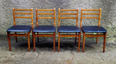 Mid-century set of 4 teak chairs