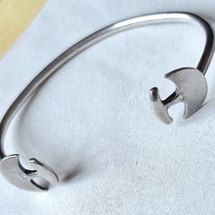 Sterling Silver Double Axe Head Bracelet With Matching Earrings