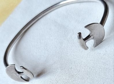 Sterling Silver Double Axe Head Bracelet With Matching Earrings