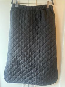 Carolyn Donnelly the Edit Quilted black midi skirt with slits uk8