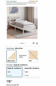 single bed with mattress