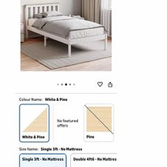 single bed with mattress