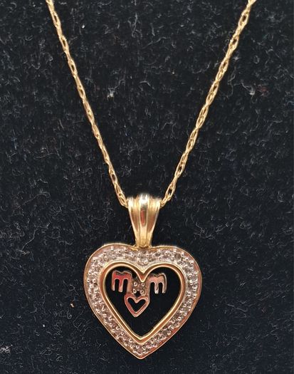 9ct yellow gold  diamond necklace