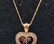 9ct yellow gold  diamond necklace