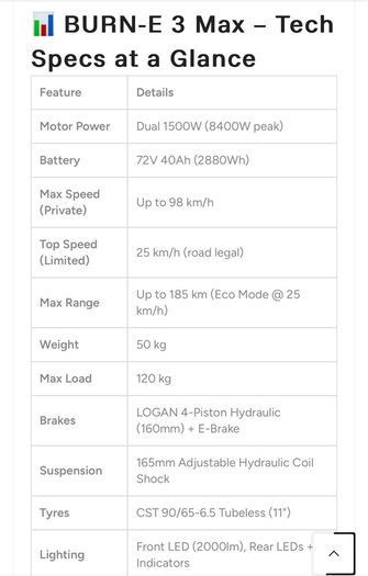 Nami Burn-e 3 Max Electric Scooter + Fast Charger (4hrs) + Kryptonite Lock