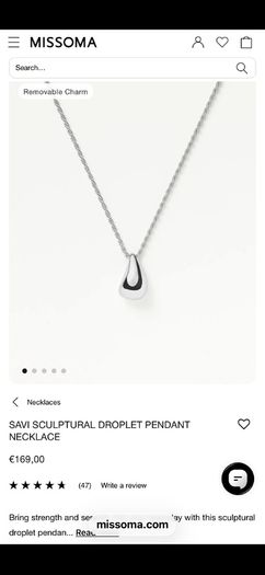 Missoma jewellery Savi sculptural droplet pendant necklace