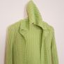 Ichi Lime Green Hooded Ribbed Knit Open Front Cardigan Size M Image 7