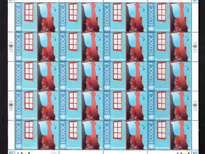 2009 United Nations New York Economic & Social Council Commemorative Stamps Sheet Mint Never Hinged (MNH)