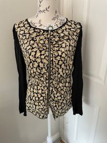 Silk Bastyan Zip-Front Top - Size 8