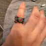Vintage Sterling Silver Ring Ruby Emerald Style Stones Image 4