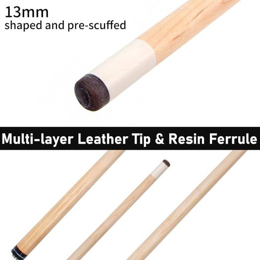 Pool Cue Sticks Set of 4, 58 Inch Billiard Cue Pool Cue Sticks, 13 mm Tips for Billiard Table Sport