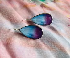 Two colour tourmaline drop silver earrings