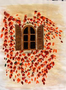 watercolor painting - Open window