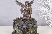 Original Vintage Art Nouveau Style Fairy Jewellery Box with Lid