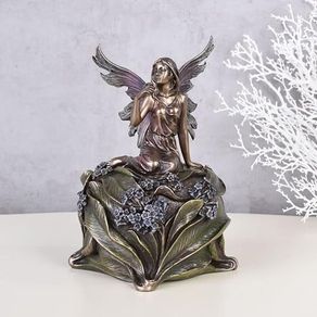 Original Vintage Art Nouveau Style Fairy Jewellery Box with Lid