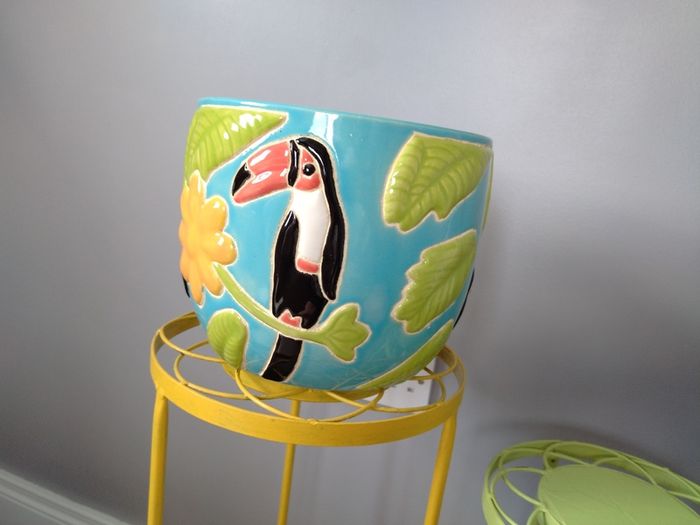 Heavy Ceramic Tropical Plant Pot