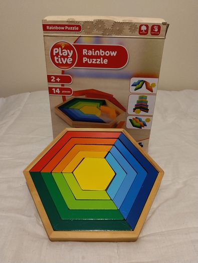 Playtive Wooden Rainbow Puzzle New In Box