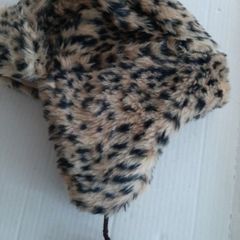 Fur hat new leopard print adult