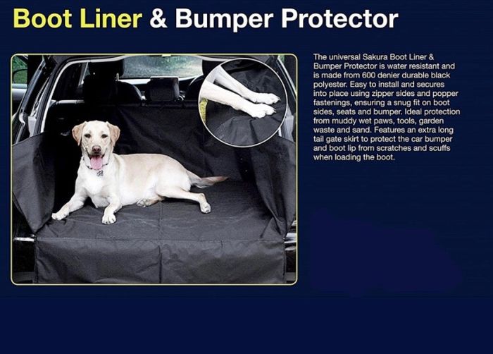 Boot Liner Bumper Protector For Cars SS4612 - Universal Fit Heavy Duty Wipe Clean Tear Proof