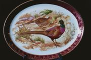 Vintage Weatherby Hanley Royal Falcon Ware Pheasants Oval Serving Plate