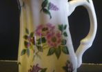 PAIR of Pretty Victoria Ironstone Staffordshire Jugs Wild Roses/Flower ENGLAND