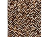 Rug Genuine Leather Patchwork 160230 cm Chevron Brown/White