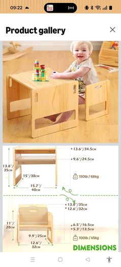 Montessori chair and table