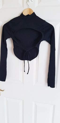 Black Petite Open Back Top - Size 4