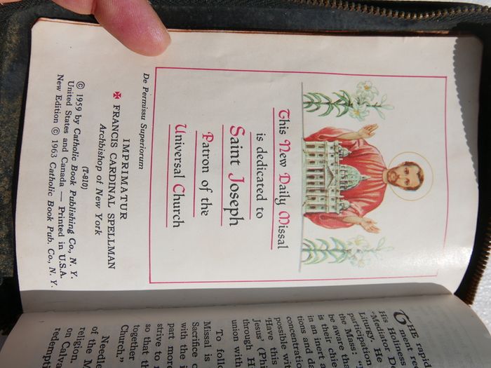 Vintage Saint Joseph Daily Missal Catholic Mass Prayer Book with Leather Cover