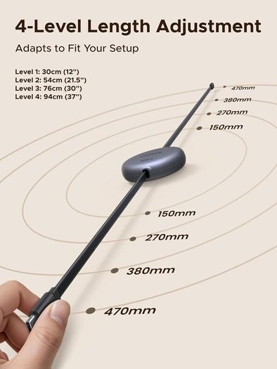 Retractable USB C to USB-C Charger Cable 100W Fast Charging 4-Length Adjustable (0.36/0.6/0.82/1M) Auto Rewind Type C Lead For MacBook, iPad, iPhone Air/17/16, Galaxy S25, 1M Max, Black