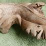 Unusual hand carved wooden lizard on exotic tree branch Image 5