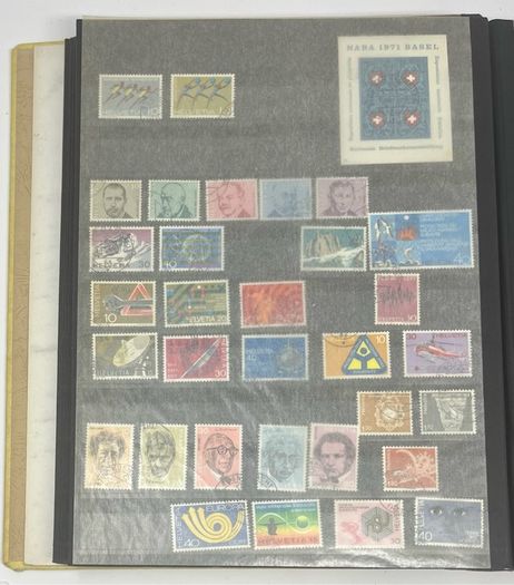 Collection: Switzerland (Helvetia) mainly, Malta, Gibraltar & Andorra Stamps mainy usd but a few mint on 38 pages