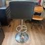 black faux leather bar stool Image 2