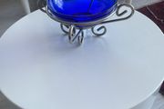 Vintage Blue Glass Bon Bon Dish on Stand
