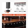 Home Bar Unit, L-Shaped Wine Bar Cabinet Table 3-Tier with Storage Shelves Image 5
