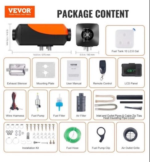 Bluetooth App Control Diesel Air Heater, 12V 5-8KW Diesel Heater with Automatic Altitude Adjustment, Remote Control and LCD, Diesel Parking Heater for RV Trailer Camper Van Boat