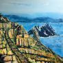 Skellig Michael, 4x4in framed print by artist Helen Mathews Image 3