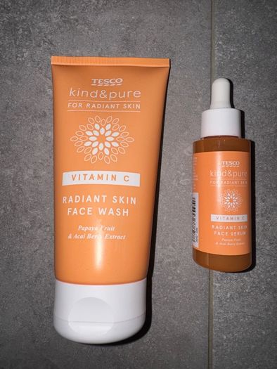 Tesco but c face wash and serum