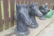 Stone horses heads x2