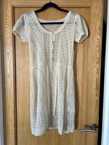 Crochet Mohair mini dress tunic size women 6-10 UK