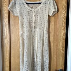 Crochet Mohair mini dress tunic size women 6-10 UK
