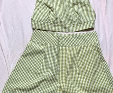 Vintage gingham shorts and top co ord festival summer