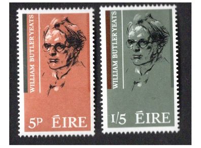 1965 Ireland Centenary of the Birth of William Butler Yeats Commemorative Stamps Mint Never Hinged (MNH)