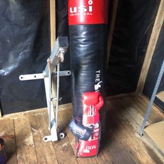 Punch bag , bracket, gloves