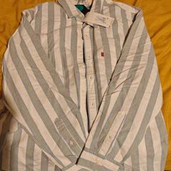 Levi's XL shirt Green/white vertically striped