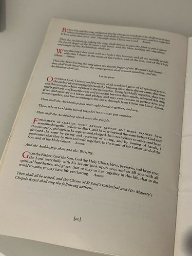 The Royal Wedding 1981 Official Programme